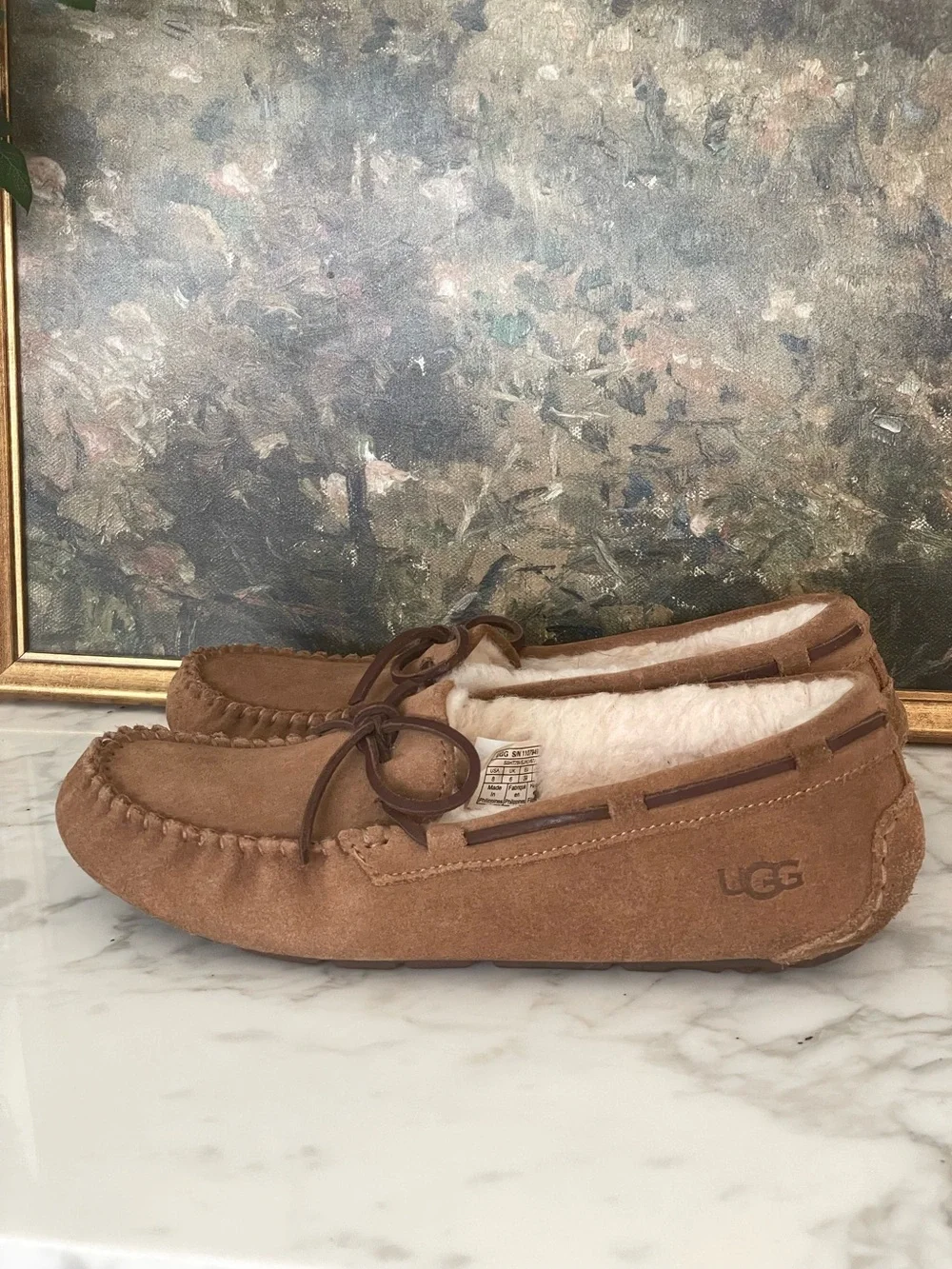 UGG Dakota Chestnut Suede Slippers Moccasins 5612 Shoes Size 8 Womens - Picture 5 of 11